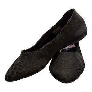 Skechers Womens 48885 Air Cooled Slip On Black Ballet Flats Size  6.5